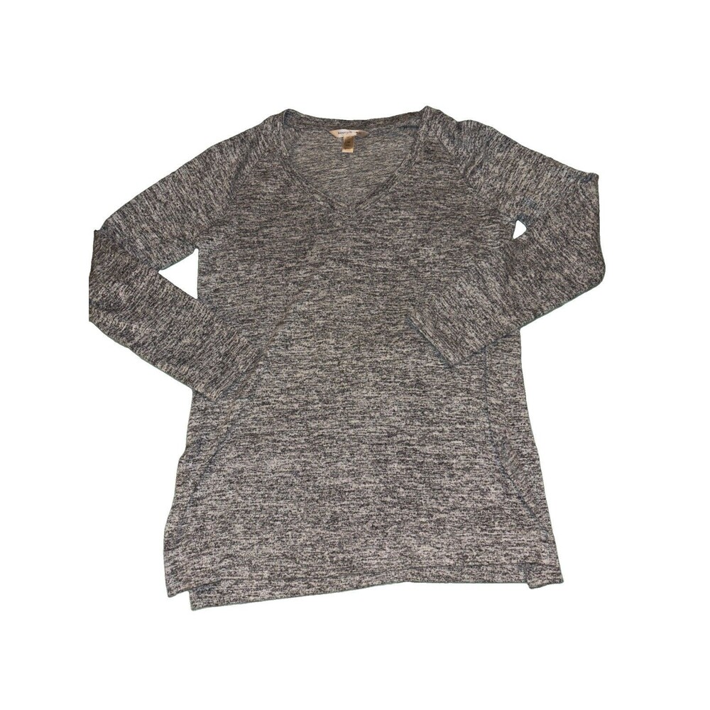 Banana Republic Women's Light Heather Grey Long-Sleeve T-Shirt XS